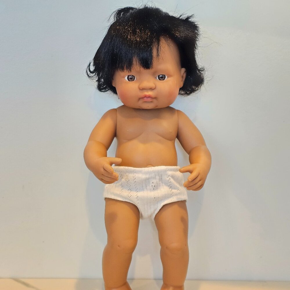 Miniland 15'' Anatomically Correct Hispanic Girl Baby Doll (nude)